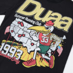 DU209# P68  DUAA SPRINT BLK TEE SHIRT美国时尚潮牌烫钻破洞短袖T恤