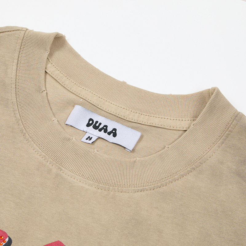 DU202# P75 DUAA All Risk T-shirt白墨直喷烫钻高品质潮牌短袖T恤