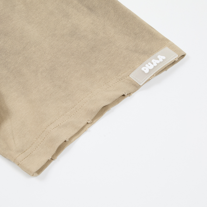DU202# P75 DUAA All Risk T-shirt白墨直喷烫钻高品质潮牌短袖T恤