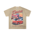 DU202# P75 DUAA All Risk T-shirt白墨直喷烫钻高品质潮牌短袖T恤