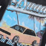 DU201# P70  DUAA Destination crystal graphic T-shirt洗水做旧破洞烫钻街头潮牌短袖T恤