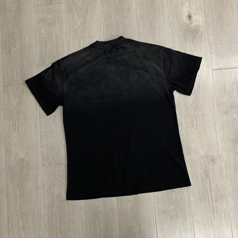 DU201# P70  DUAA Destination crystal graphic T-shirt洗水做旧破洞烫钻街头潮牌短袖T恤