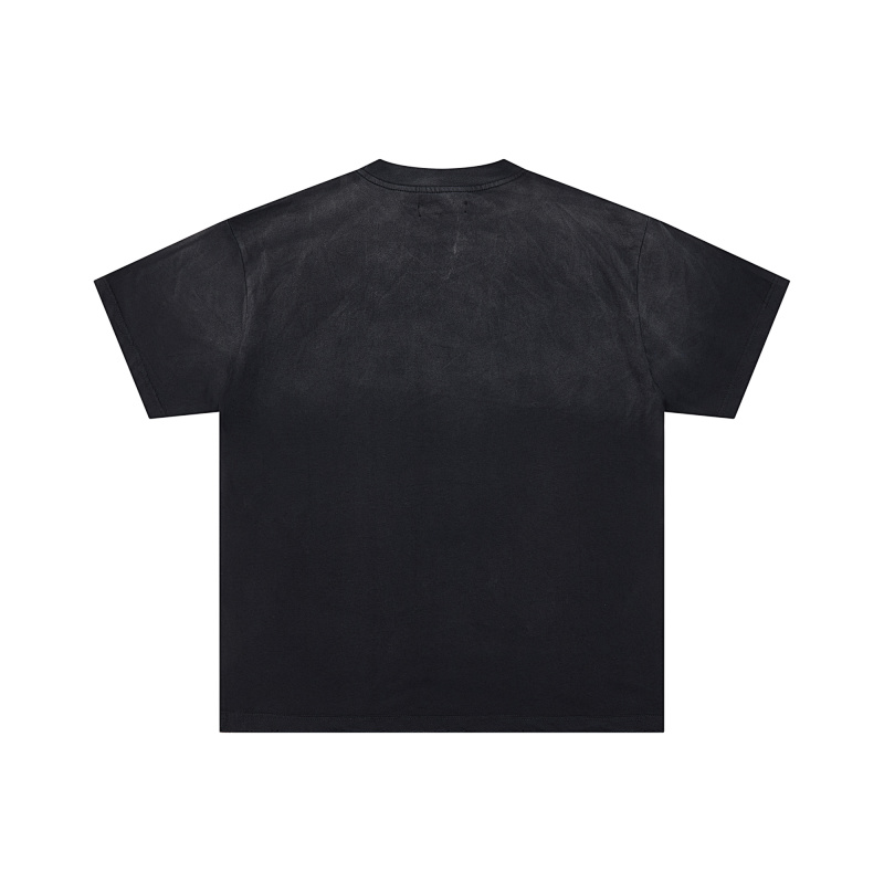 DU201# P70  DUAA Destination crystal graphic T-shirt洗水做旧破洞烫钻街头潮牌短袖T恤
