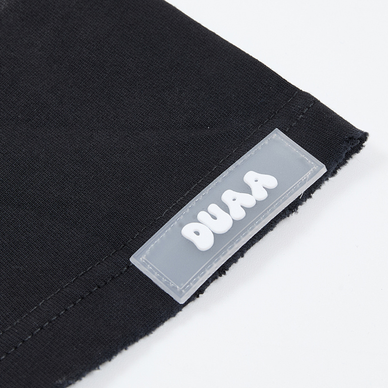DU103# P65 DUAA Trophies T-shirt美国街头潮牌烫钻洗水做旧破洞短袖T恤