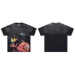 DU103# P65 DUAA Trophies T-shirt美国街头潮牌烫钻洗水做旧破洞短袖T恤