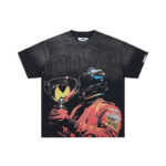 DU103# P65 DUAA Trophies T-shirt美国街头潮牌烫钻洗水做旧破洞短袖T恤