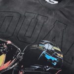 DU103# P65 DUAA Trophies T-shirt美国街头潮牌烫钻洗水做旧破洞短袖T恤