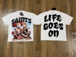 编号302    批55   SAINTS Champion T-Shirt 2026美国洛杉矶最新街头潮牌印花烫钻短袖T恤 码数：S  M  L  XL