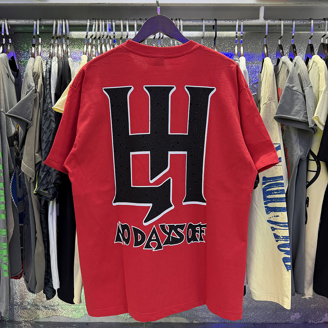 批61，编号LH025，美潮Life Hustlers宇航员印花烫钻短袖T恤