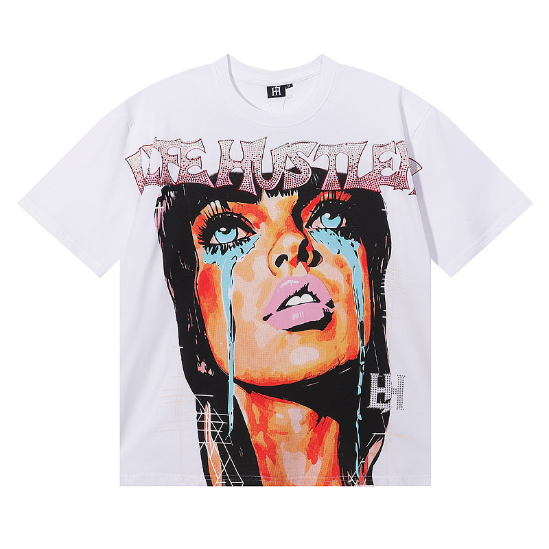批61，编号LH021，美潮Life Hustlers “Crying Woman”烫钻设计