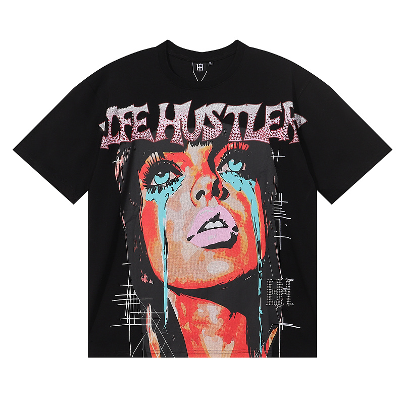 批61，编号LH021，美潮Life Hustlers “Crying Woman”烫钻设计