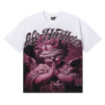 批56，编号LH020，Life Hustlers "Blind Baby"祈祷粉色烫钻纯棉双纱短袖T恤男女