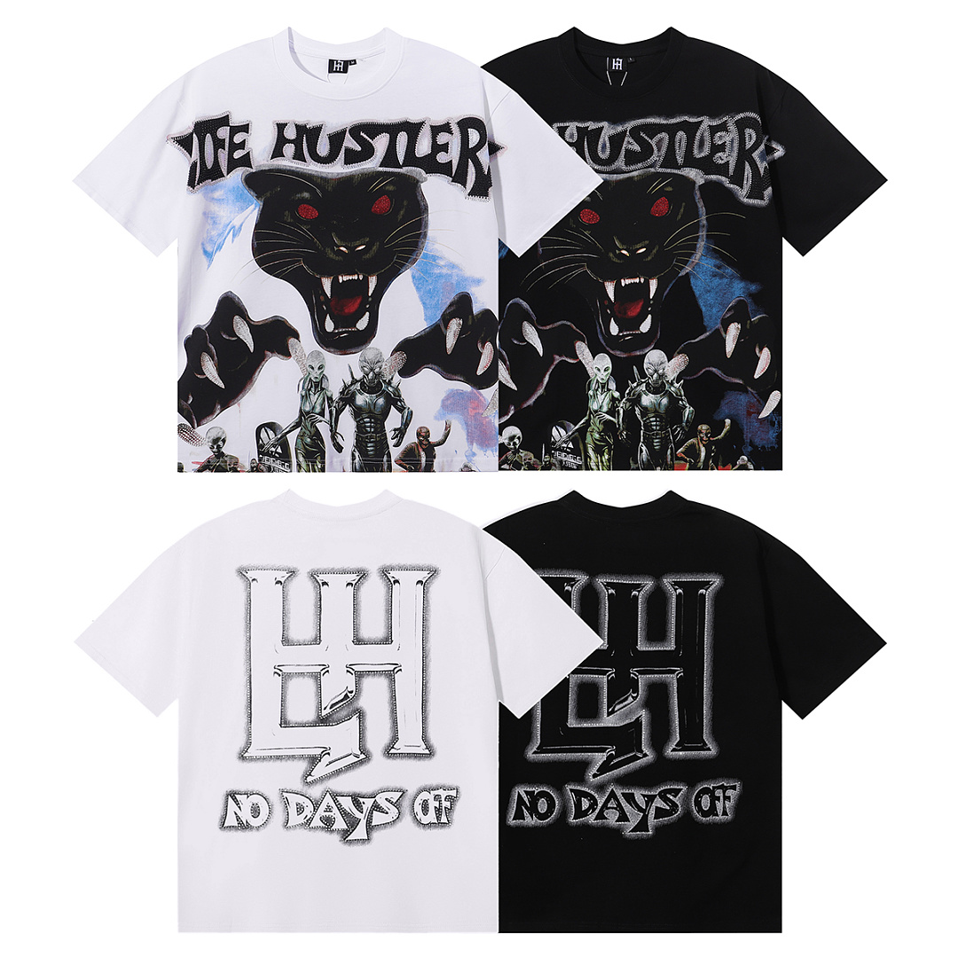批58，编号LH019，Life Hustlers "Black Panther"黑豹印花烫钻设计