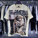 批58，编号LH017，Life Hustlers "Praying Angel"祈祷天使印花烫钻设计双纱纯棉T恤