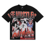 批58，编号LH016，Life Hustlers "Football Girls" 足球宝贝印花烫钻设计双纱短袖T恤男女