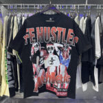 批58，编号LH016，Life Hustlers "Football Girls" 足球宝贝印花烫钻设计双纱短袖T恤男女