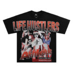 批58，编号LH016，Life Hustlers "Football Girls" 足球宝贝印花烫钻设计双纱短袖T恤男女