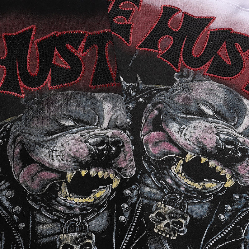批58，编号LH015，Life Hustlers "Angry Pitbull"比特犬印花烫钻设计
