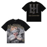 编号LH002，美潮Life Hustlers合十祈祷天使宝宝印花烫钻高品质双纱纯棉休闲短袖T恤男女