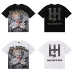 编号LH002，美潮Life Hustlers合十祈祷天使宝宝印花烫钻高品质双纱纯棉休闲短袖T恤男女