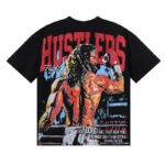 批60，编号LH005，Life Hustlers "Jesus King"拳击皇帝烫钻双纱短袖T恤男女