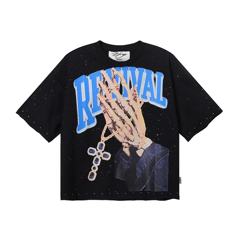 BK016P75，BKYS Revival F-Terry Cropped Tee烫钻设计