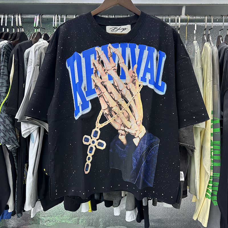 BK016P75，BKYS Revival F-Terry Cropped Tee烫钻设计