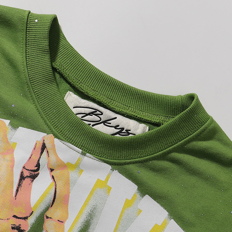 BK016P75，BKYS Revival F-Terry Cropped Tee烫钻设计