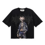 BK017P75，BKYS Rock F-Terry Cropped T-shirt烫钻设计