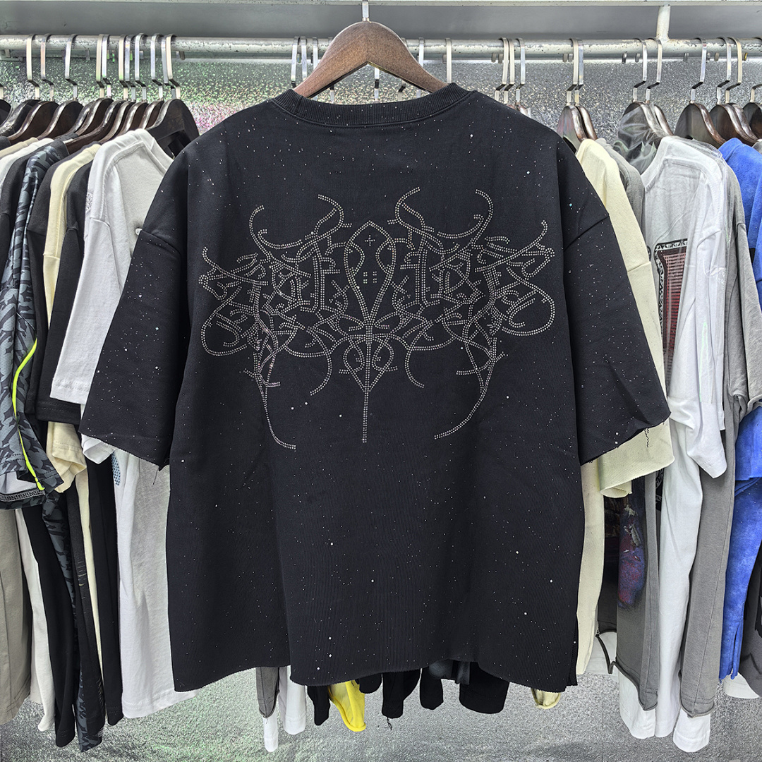 BK017P75，BKYS Rock F-Terry Cropped T-shirt烫钻设计