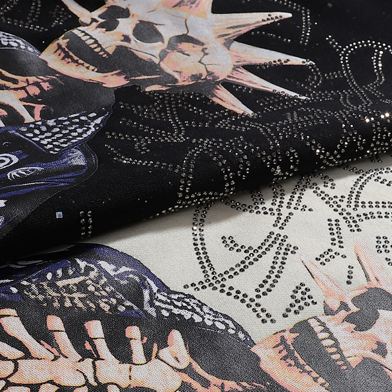 BK017P75，BKYS Rock F-Terry Cropped T-shirt烫钻设计