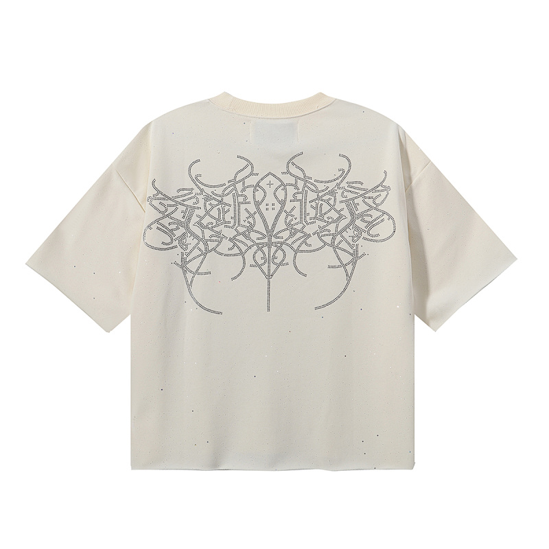 BK017P75，BKYS Rock F-Terry Cropped T-shirt烫钻设计