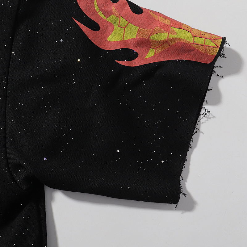 编号BK013，P75 BKYS On Fire F-Terry Cropped Tee