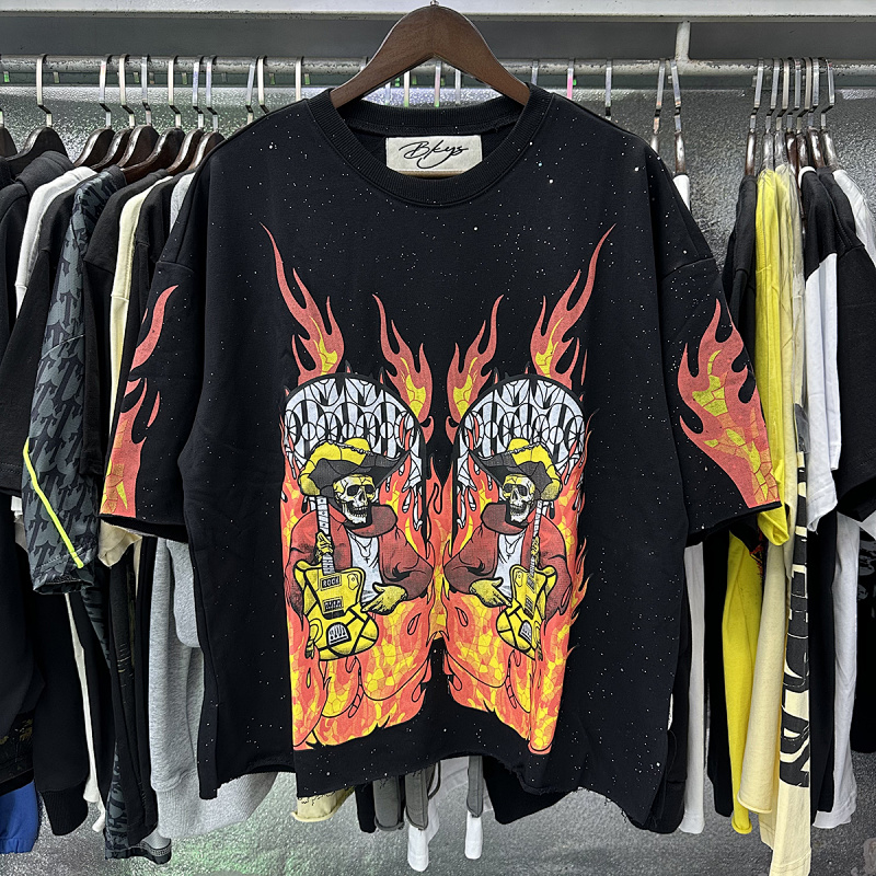 编号BK013，P75 BKYS On Fire F-Terry Cropped Tee