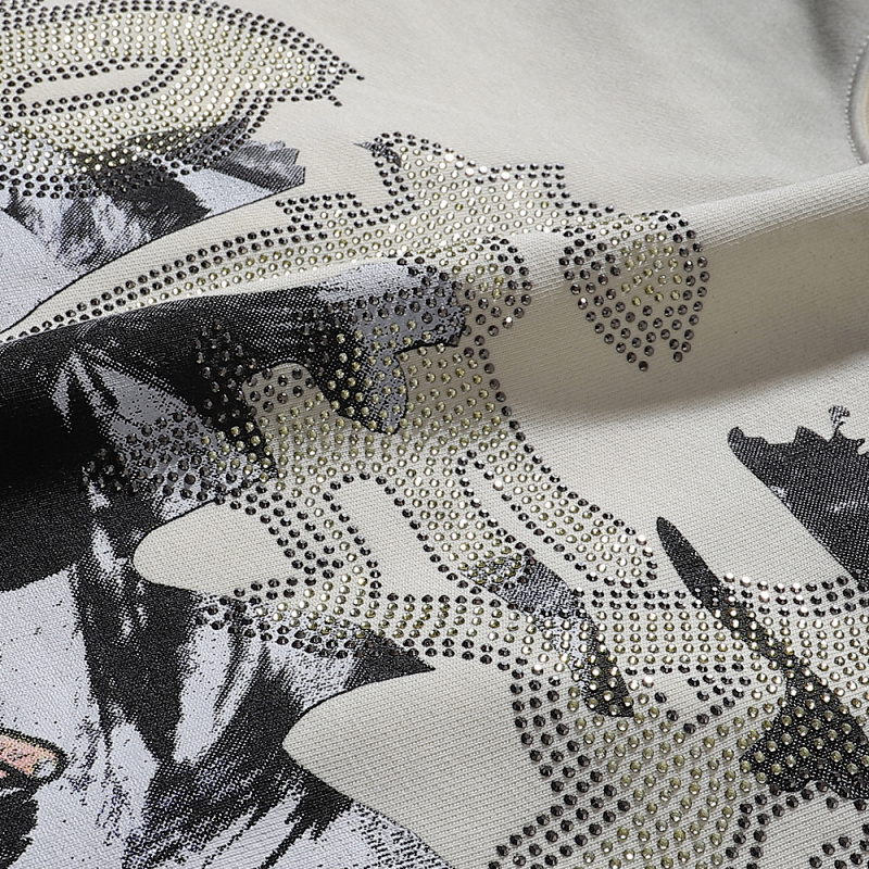 编号BK011，P75, BKYS Natural Punks F-Terry Cropped T-shirt烫钻毛圈短袖