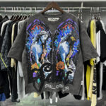 编号BK010，P75 BKYS Saint F-Terry Cropped T-shirt烫钻Saint毛圈短袖