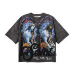 编号BK010，P75 BKYS Saint F-Terry Cropped T-shirt烫钻Saint毛圈短袖