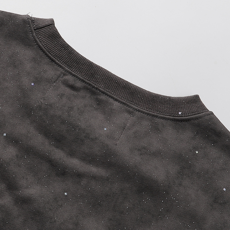 编号BK010，P75 BKYS Saint F-Terry Cropped T-shirt烫钻Saint毛圈短袖