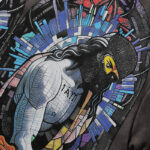 编号BK010，P75 BKYS Saint F-Terry Cropped T-shirt烫钻Saint毛圈短袖