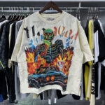 编号BK009，P75,BKYS Hooked F-Terry Cropped T-shirt烫钻骷髅汽车印花