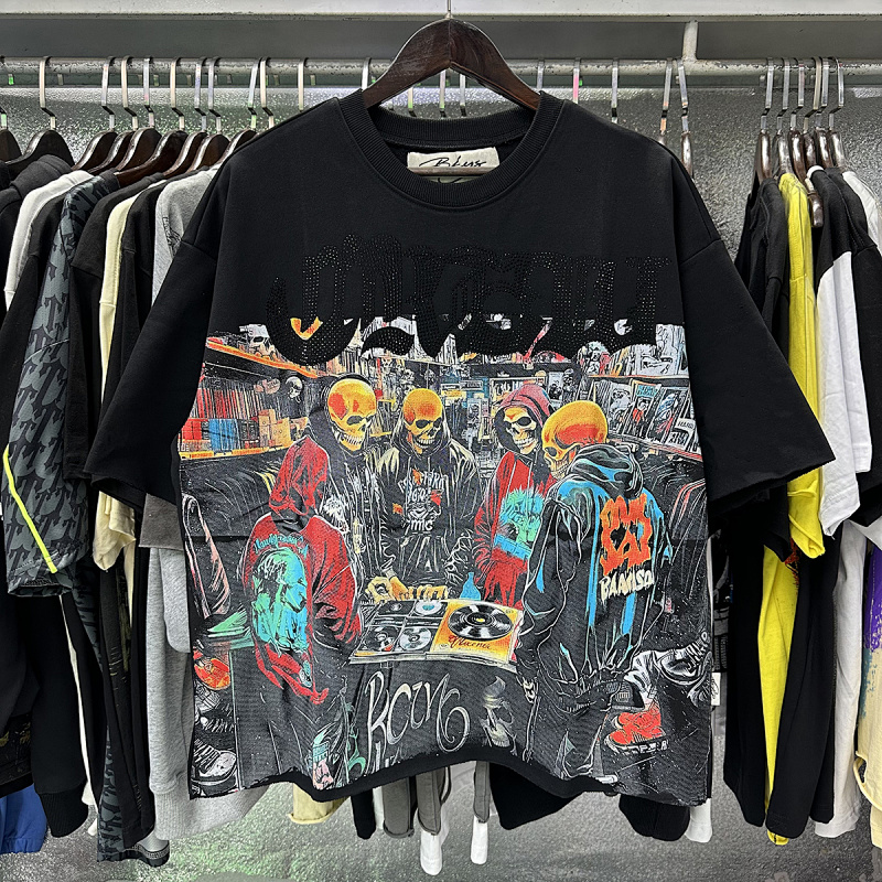 编号BK007，P75BBKYS Crew F-Terry Crop T-shirt烫钻毛圈短袖