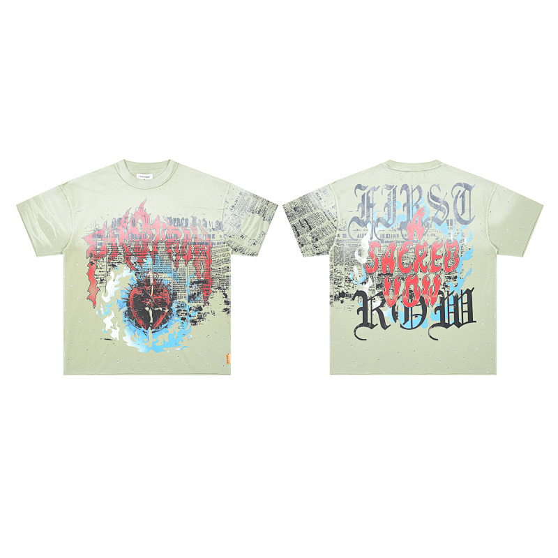 F502# P72 First Row Sacred Heart Cropped Tee 2026ss最新洛杉矶街头潮牌短袖T恤