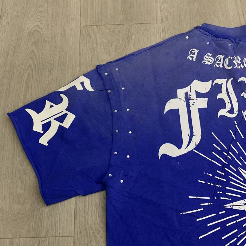 F806# P75 First Row A Sacred Vow Heart 2026ss最新时尚潮牌烫钻拉浆高品质短袖T恤