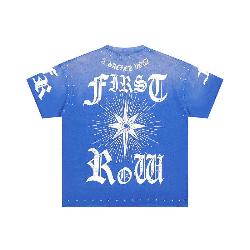 F806# P75 First Row A Sacred Vow Heart 2026ss最新时尚潮牌烫钻拉浆高品质短袖T恤