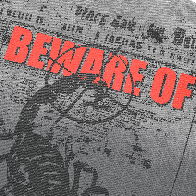 F507# P67 FIRST ROW Breaking News Venom Kills Cropped Tee 2026SS烫钻洗水做旧纯棉短袖T恤