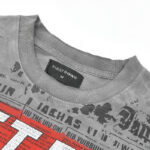 F507# P67 FIRST ROW Breaking News Venom Kills Cropped Tee 2026SS烫钻洗水做旧纯棉短袖T恤