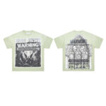 F803# P67 FIRST ROW Breaking News Warning From Heaven Cropped Tee 2026ss欧美街头潮牌短袖T恤