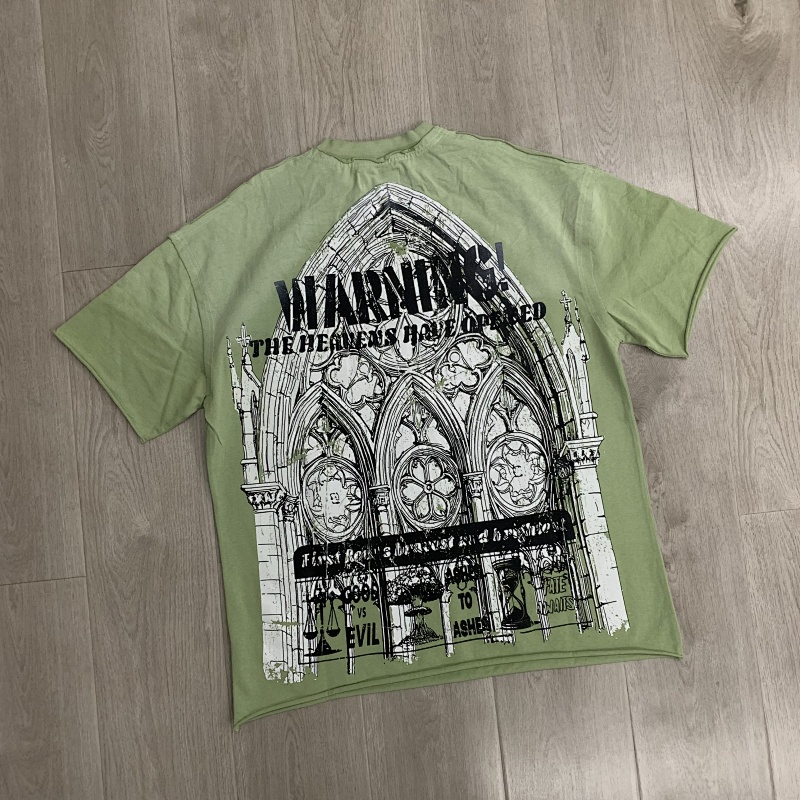 F803# P67 FIRST ROW Breaking News Warning From Heaven Cropped Tee 2026ss欧美街头潮牌短袖T恤