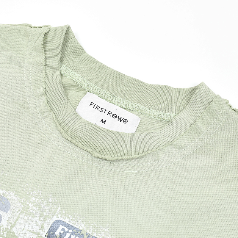 F803# P67 FIRST ROW Breaking News Warning From Heaven Cropped Tee 2026ss欧美街头潮牌短袖T恤