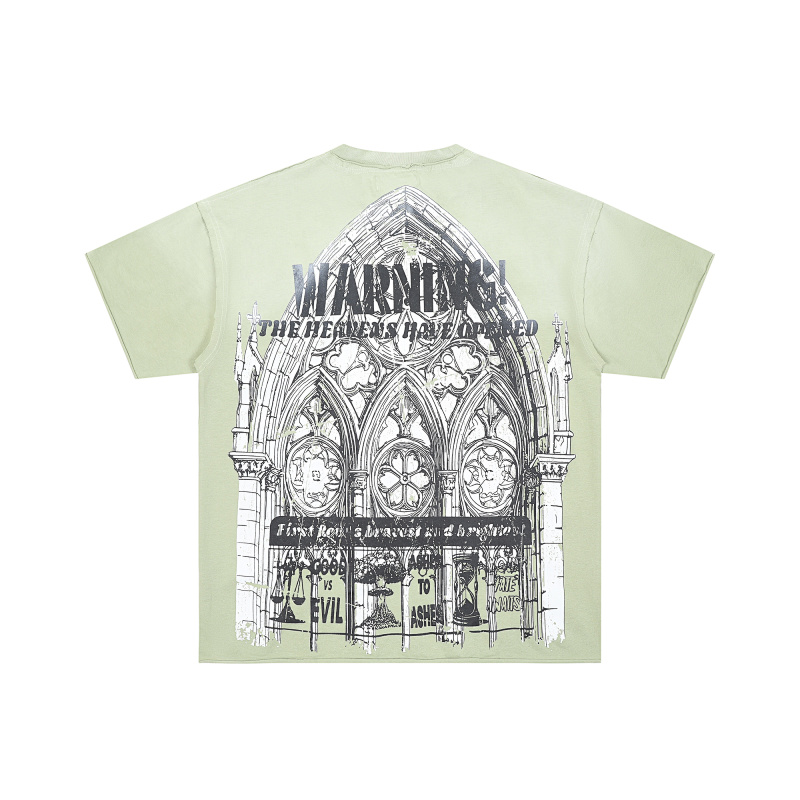 F803# P67 FIRST ROW Breaking News Warning From Heaven Cropped Tee 2026ss欧美街头潮牌短袖T恤